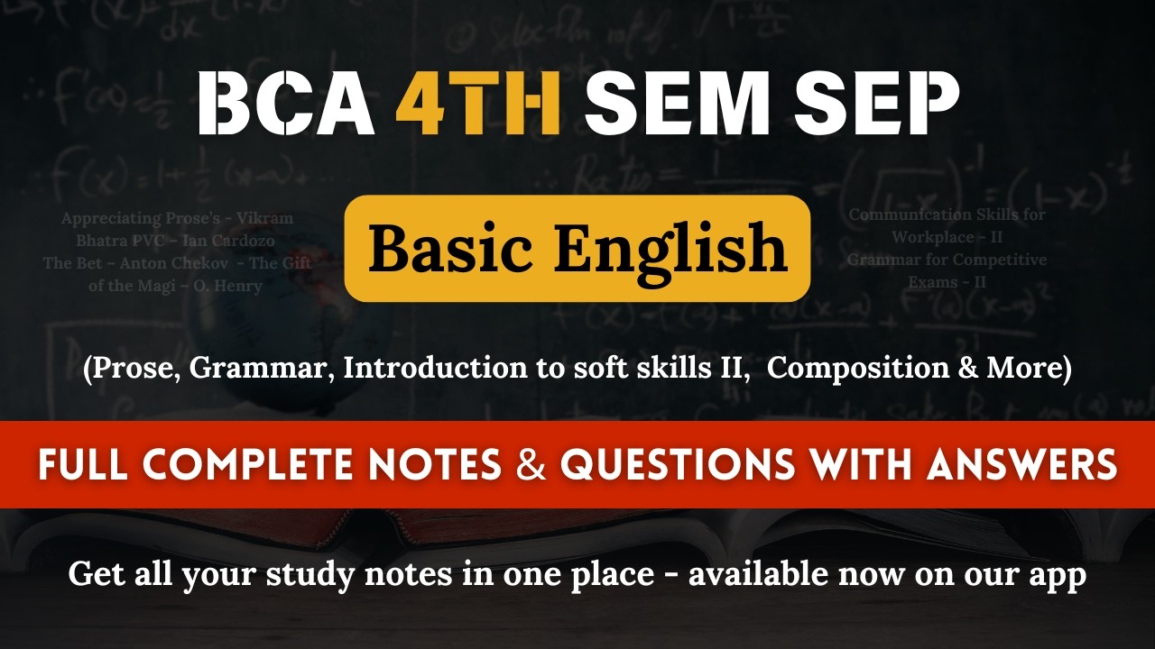 BCA 4th Sem SEP Basic English | Complete Notes & Important Questions with Answers