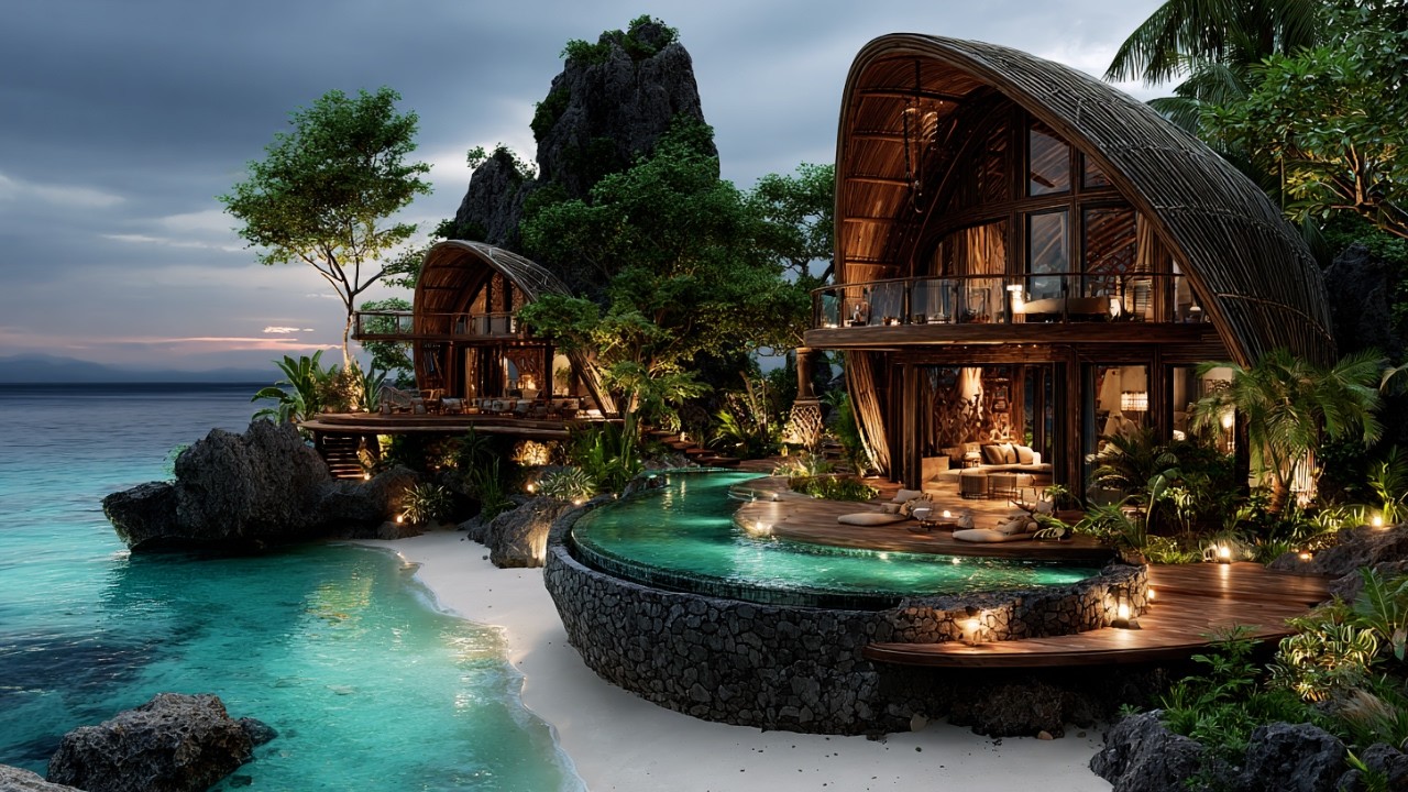 Magnifique Villa de Luxe Tropicale  I Architecture Organique avec Piscine à Débordement Vue Mer