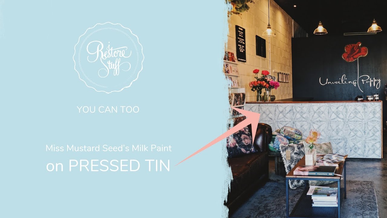 Old World Look using Miss Mustard Seed's Milk Paint on Pressed Tin Panels