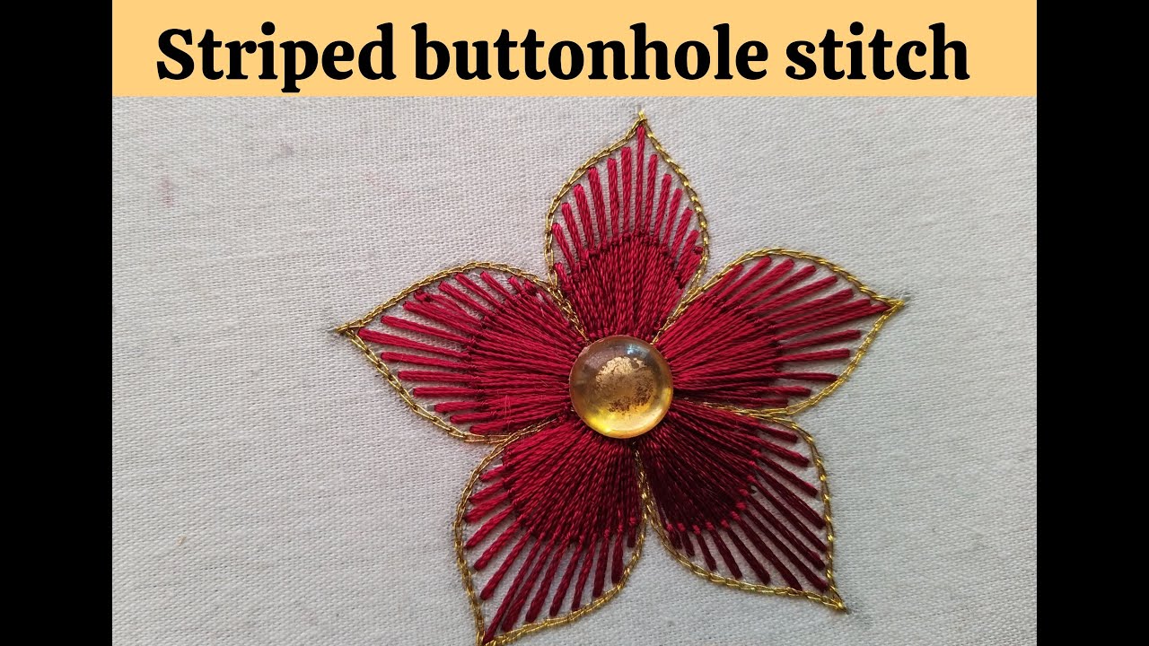 Striped buttonhole stitch class-19|Aari work for beginners