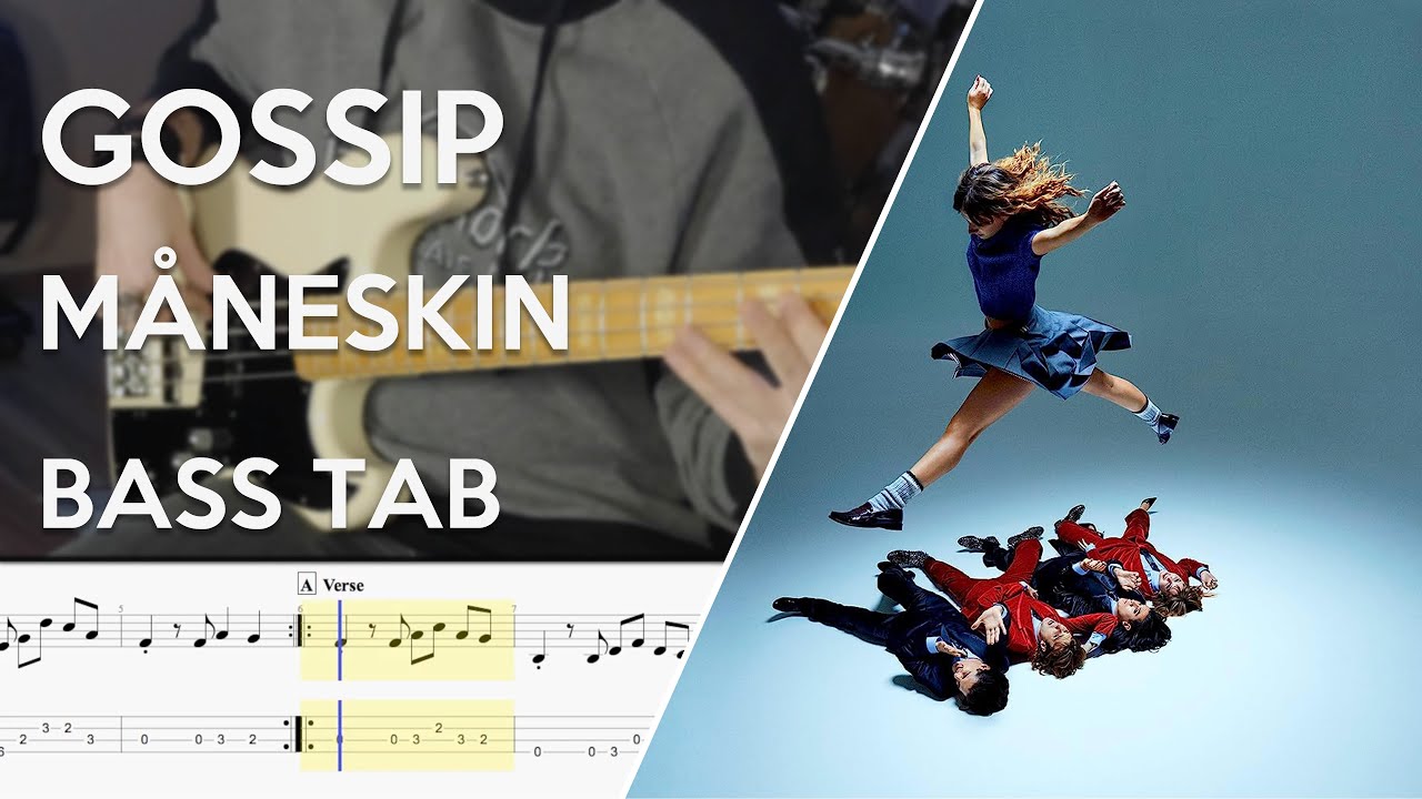 Måneskin - GOSSIP (Feat. Tom Morello) // Bass Cover // Play Along Tabs and Notation