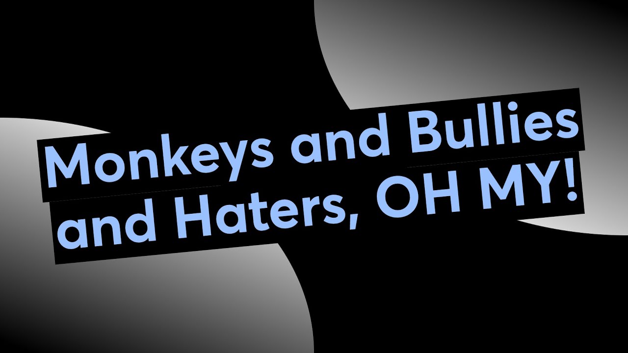 Monkeys Bullies and Haters, OH MY!