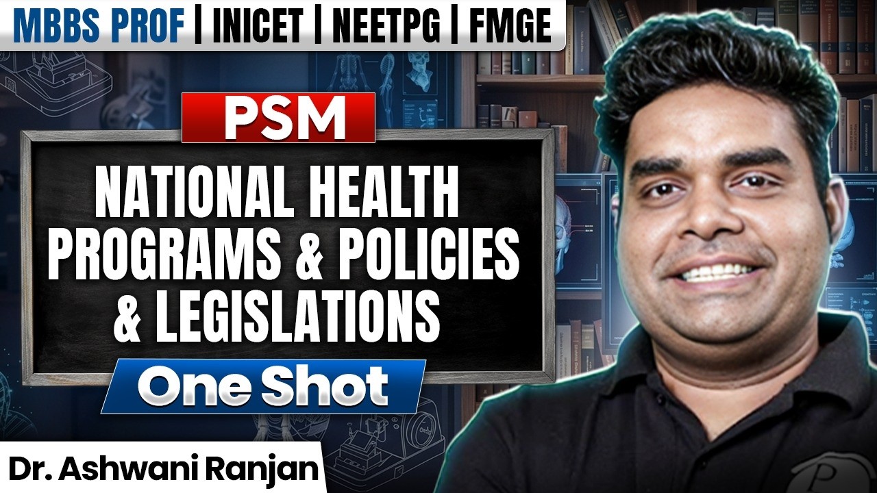 National Health Programs & Policies & Legislations | PSM Lecture | MBBS 3rd Year One Shot |