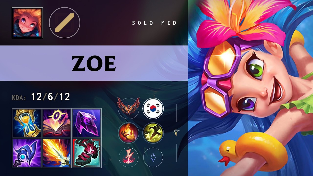 Zoe Mid vs Yasuo - KR Grandmaster Patch 26.16