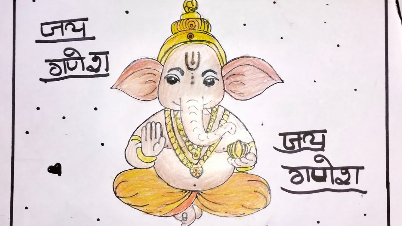 Easy ganesh chaturthi drawing step by step 😱.#drawing #ganpati #ganesh 