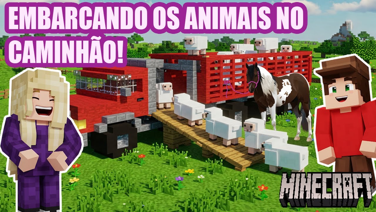 DOIS TRAPALHÕES EMBARCANDO OS ANIMAIS NO CAMINHÃO! fazenda ep 76 minecraft @tr3sberto