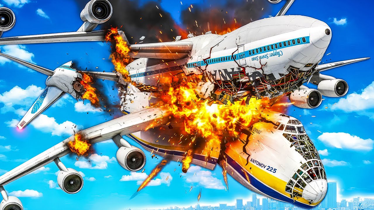 747 CRASHES into AN-225 Mid-Air... Who WINS? (GTA 5)