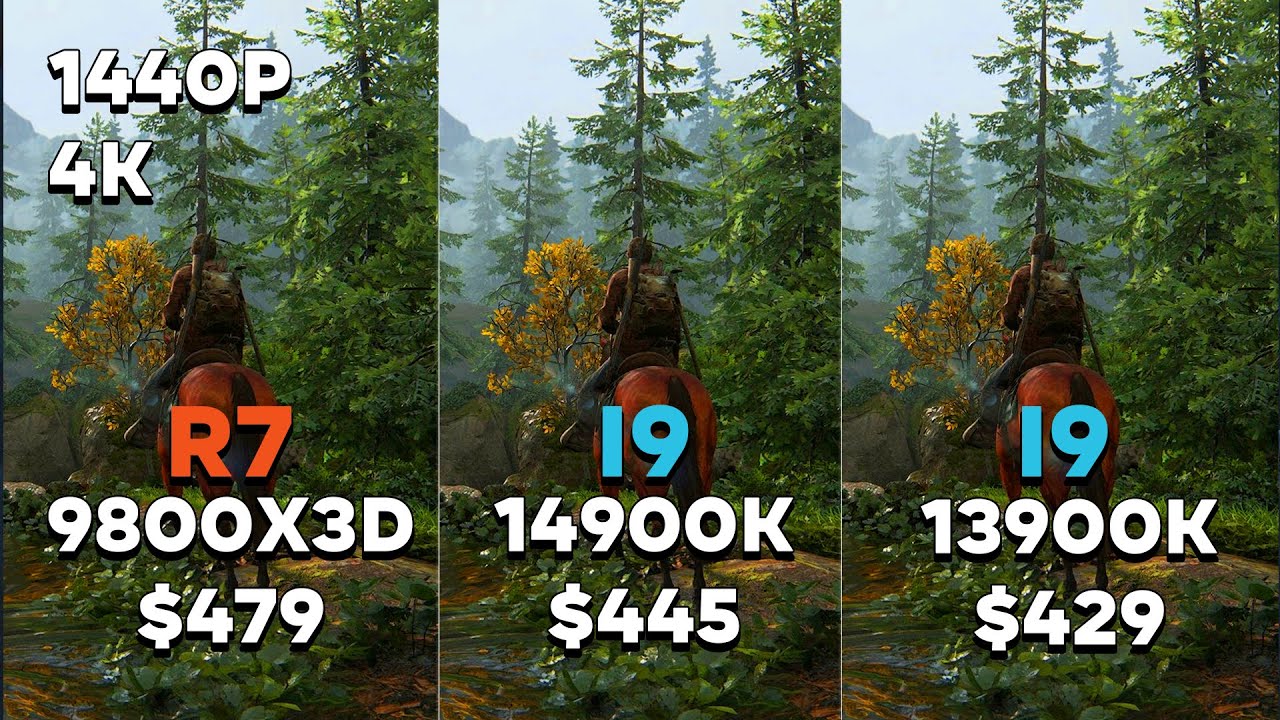 Ryzen 7 9800X3D vs i9 14900K vs i9 13900K - Test in 10 Games on 1440p & 4K