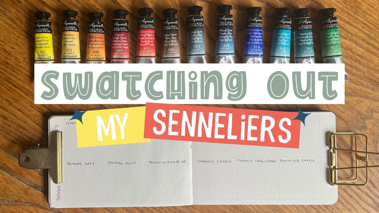 Swatching out Sennelier Watercolor paints