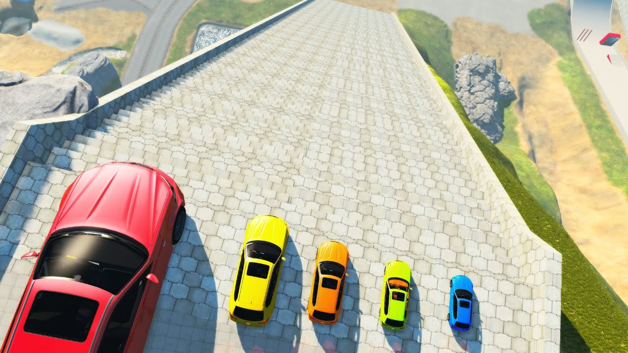 Big & Small Cars vs Stairs - BeamNG.drive