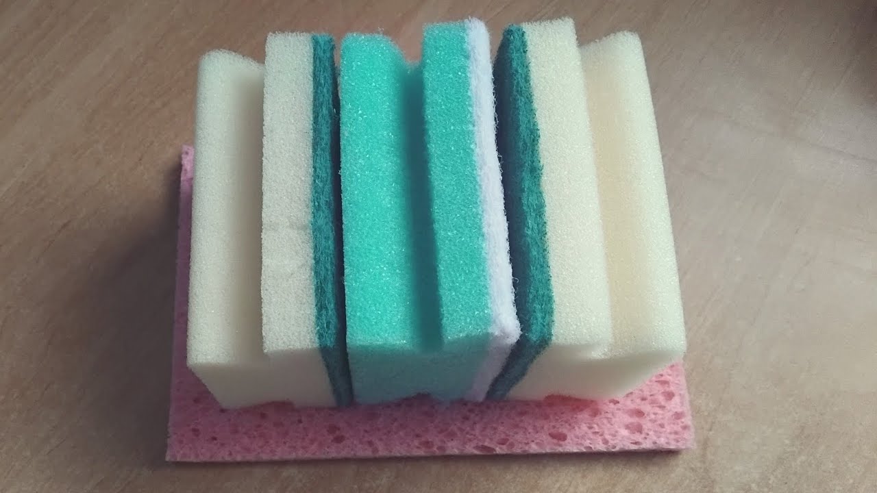 ASMR Dry Sponge Ripping 🩵💛🩷