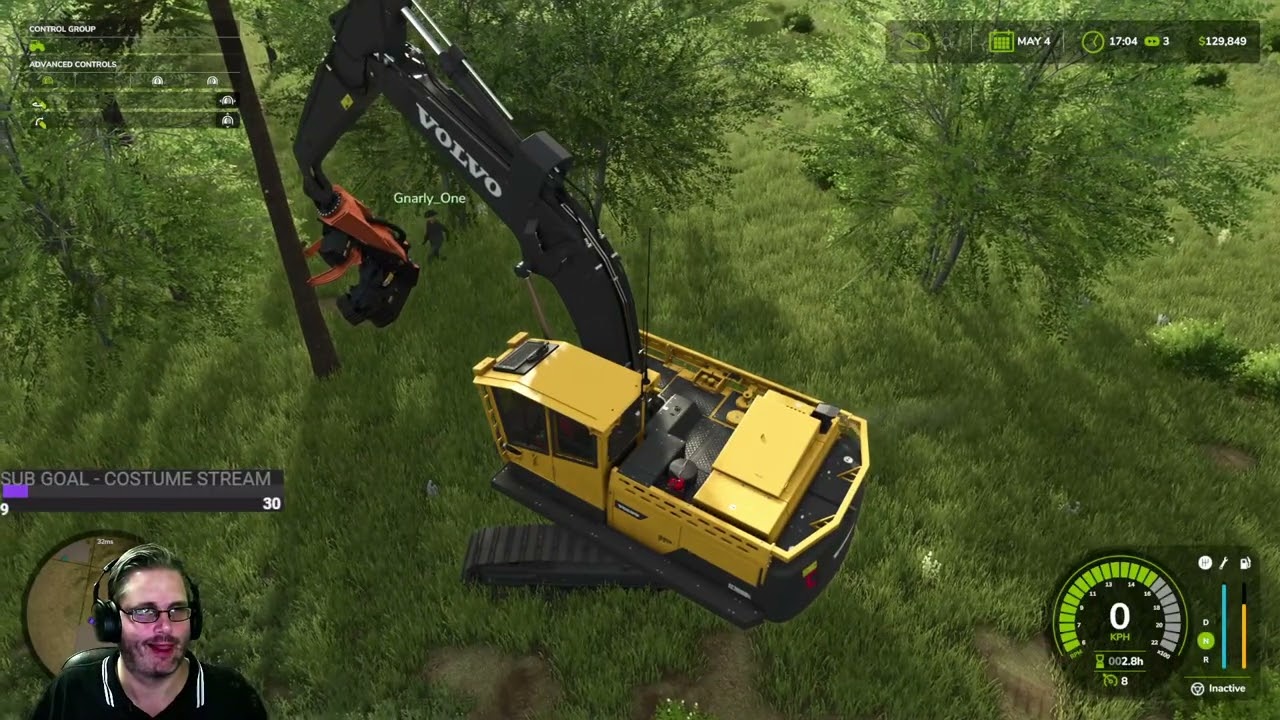 Learning how to use the Excavator in Farming Simulator 25