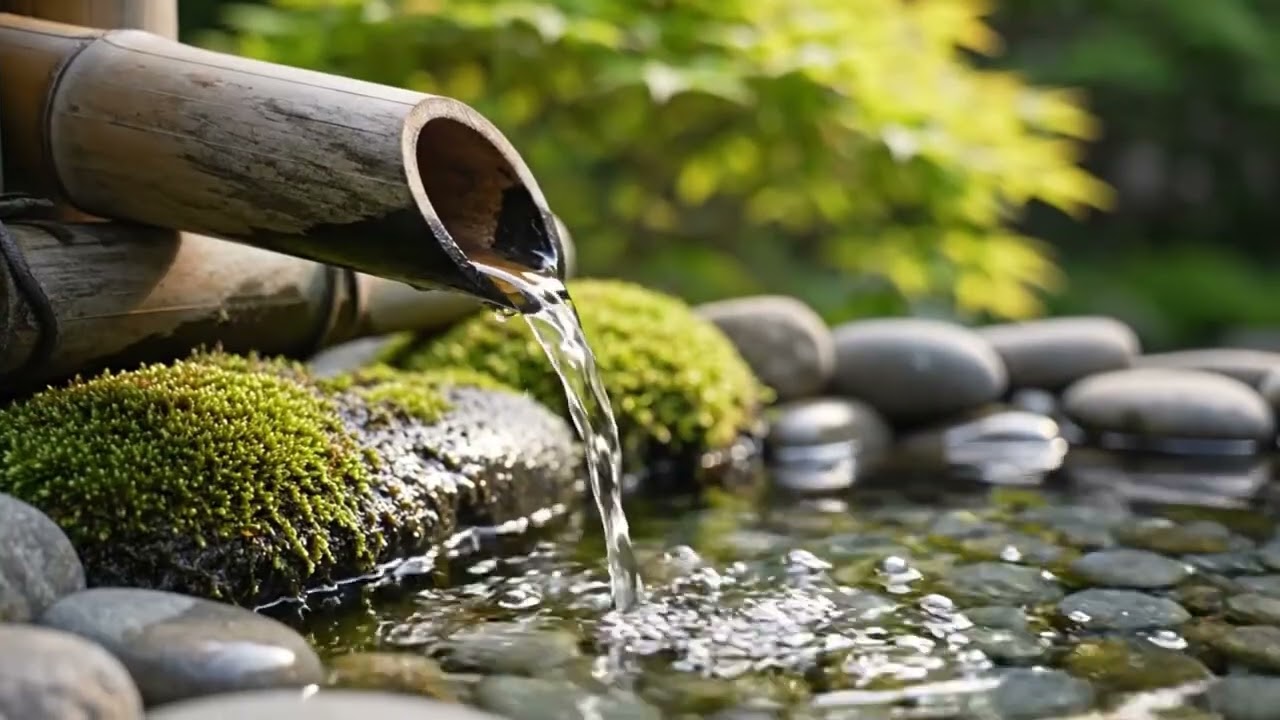 Bamboo Water Music Deep Sleep  Nature Sounds to Relax Mind  at Night