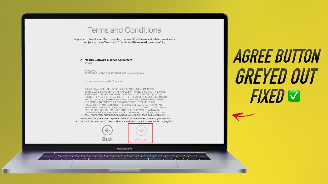 Macbook Terms and Conditions Agree Greyed Out? Here's The Fix!