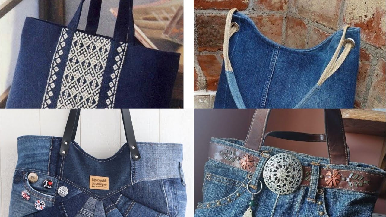versatile denim jeans bags ideas #denim# jeans #denim shoulder bag#design  #handbags