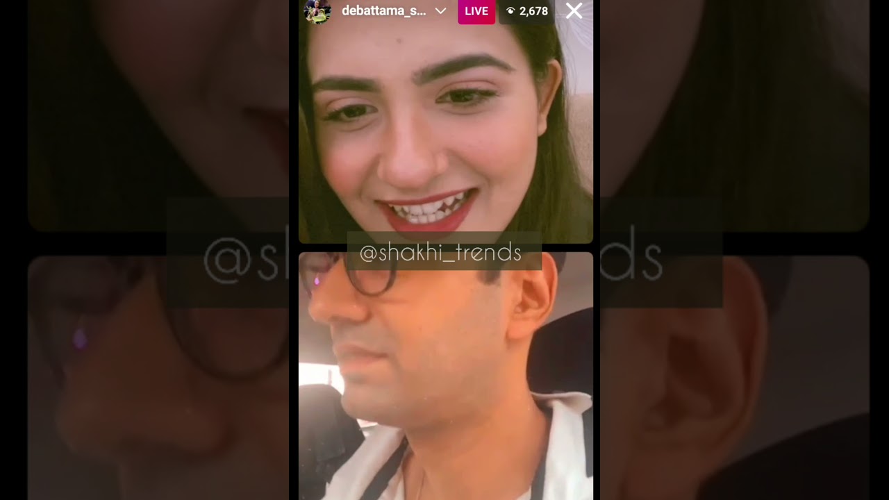 full instagram live of debattama sah with karanvir sharma #saakk #shakhi