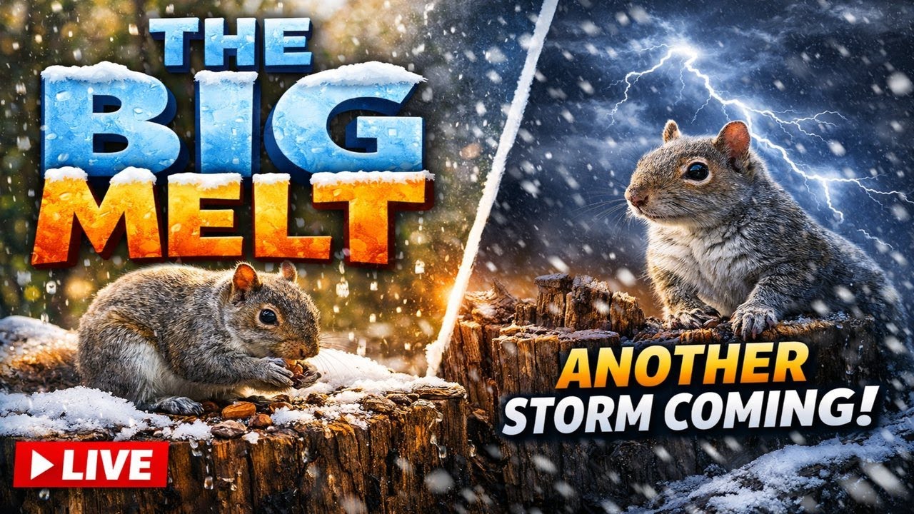 The Big Melt Is Here… And the Squirrels Know What’s Next 🐿️ LIVE