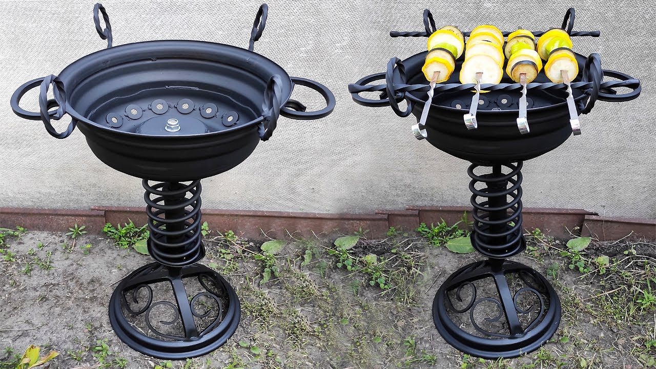 МАНГАЛ ИЗ АВТОМОБИЛЬНОГО ДИСКА СВОИМИ РУКАМИ | DIY BBQ Grill