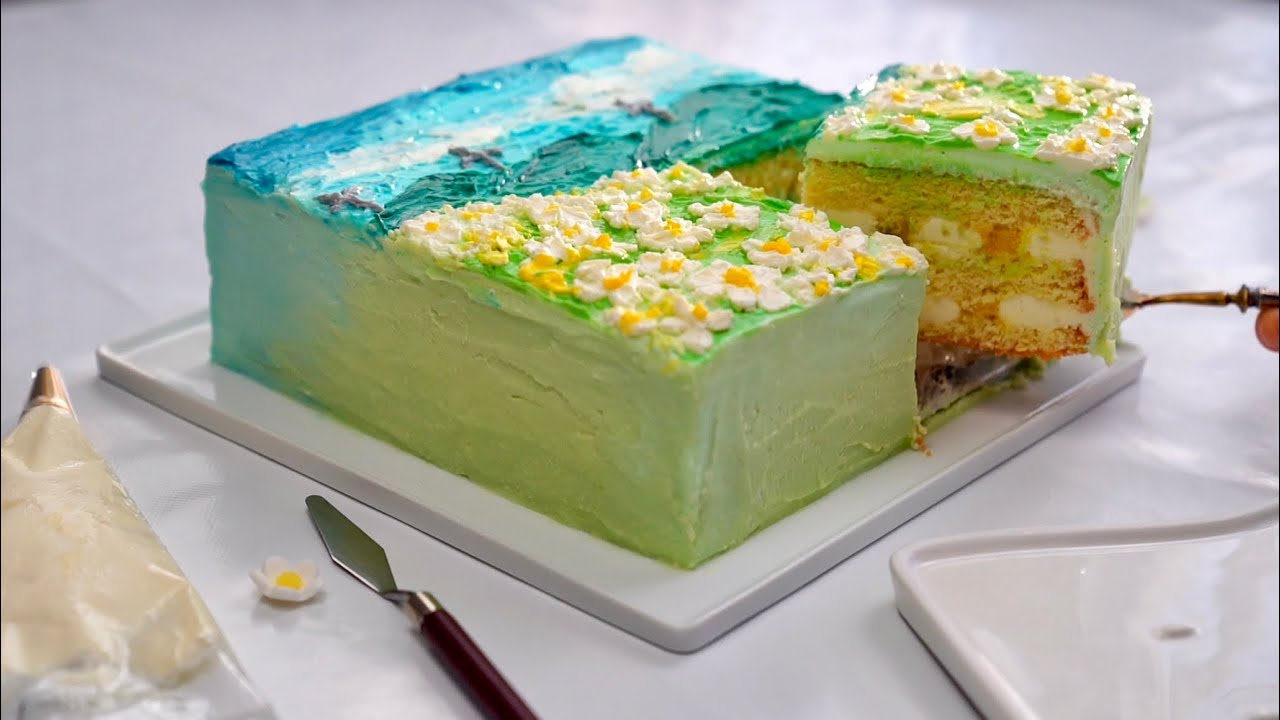 Easy Sponge Cake Recipe (Mango -Passion Fruit) Tutorial || Genoise