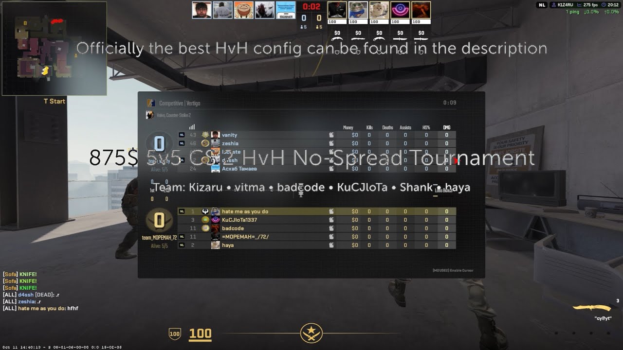 #CS2 FINALS! HvH NoSpread Tournament Prize 875$ for winners by godeless team #2-0 ft. neverlose.cc