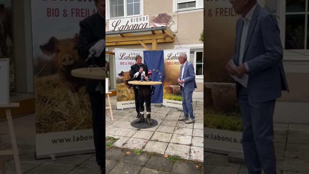 Labonca EU BIO AWARD Ansprache Bundespr&auml;sident und Norbert Hackl