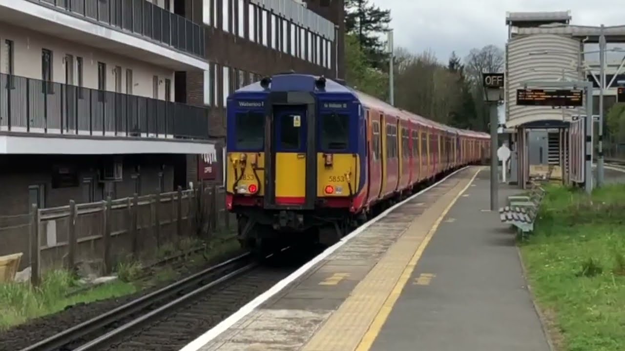 Trains at West Byfleet, South Western Main Line, 05/04/22