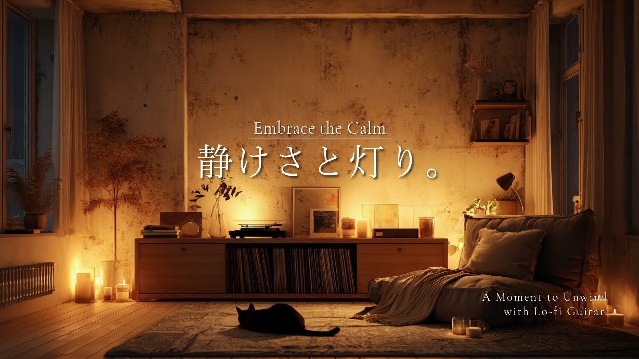 【夜の癒しBGM】落ち着きたい夜に、静けさと灯り。｜読書・勉強・睡眠｜Lo-fi Guitar［60分］🌙🎵