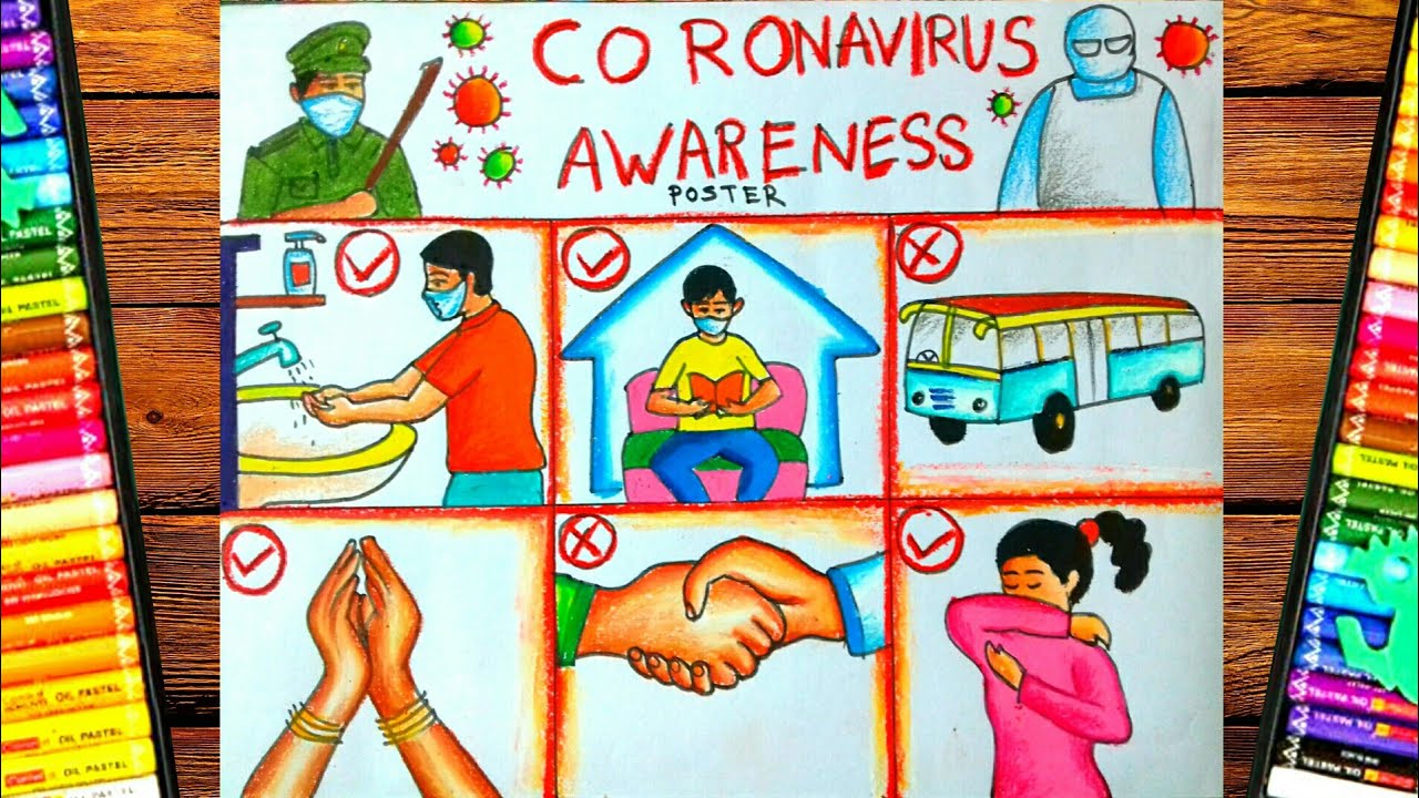 Coronavirus awareness poster painting||coronavirus drawing