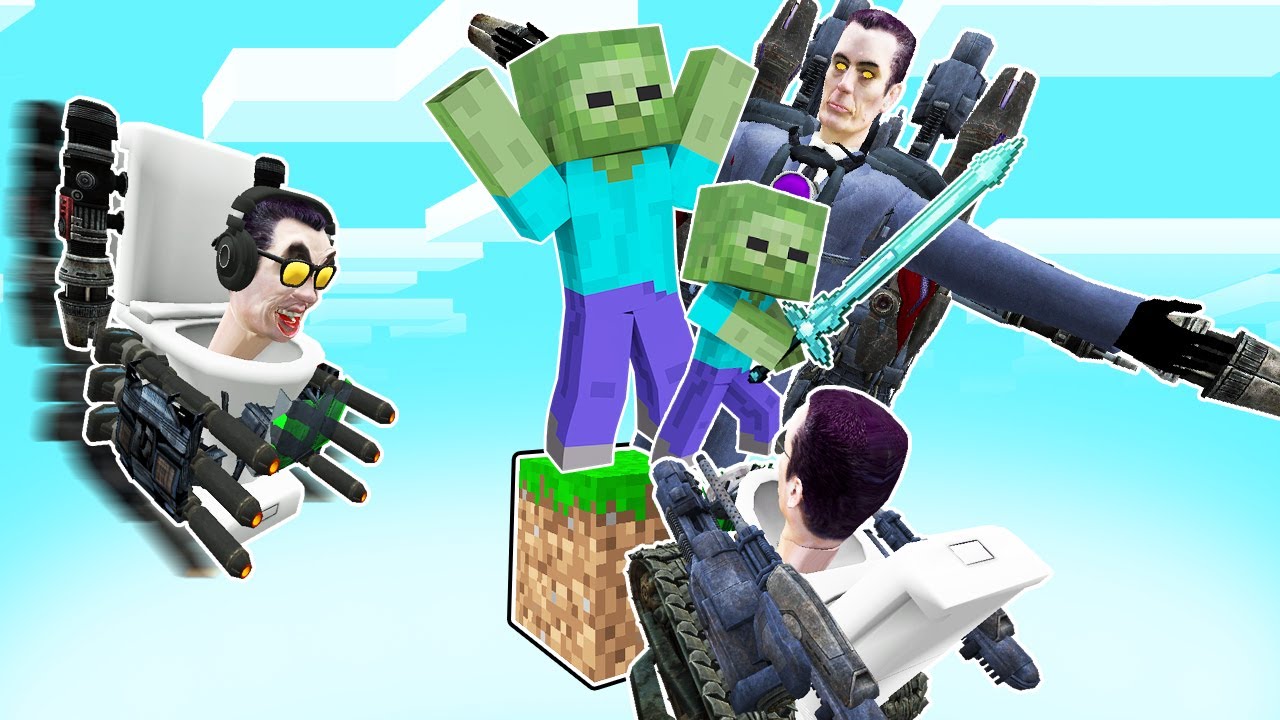 TEK BLOKTA TİTAN G-MAN SKİBİDİ TUVALET AİLESİ İLE HAYATTA KALABİLİR MİYİM 😱 - Minecraft