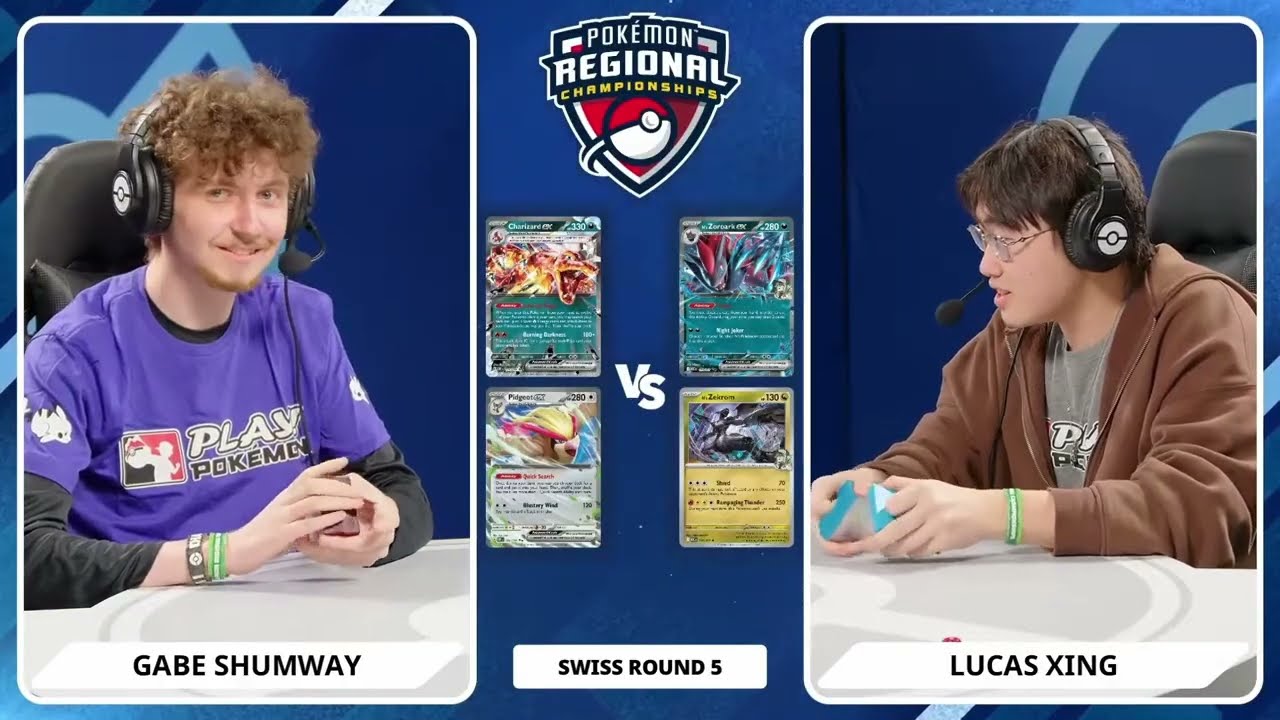 5-й раунд регионального турнира Pok&eacute;mon TCG в Хьюстоне 2026 года. Чаризард Ноктоул против Зороарк...