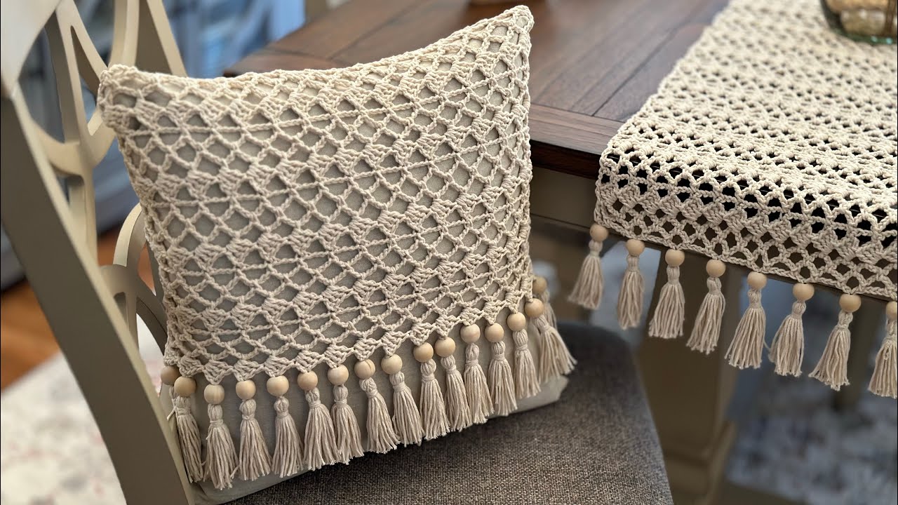 Tek parça dikişsiz yastık kılıfı/ crochet pillow case