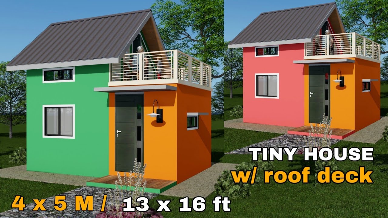 TINY HOUSE DESIGN with loft (4 x 5 M) (13x16ft)