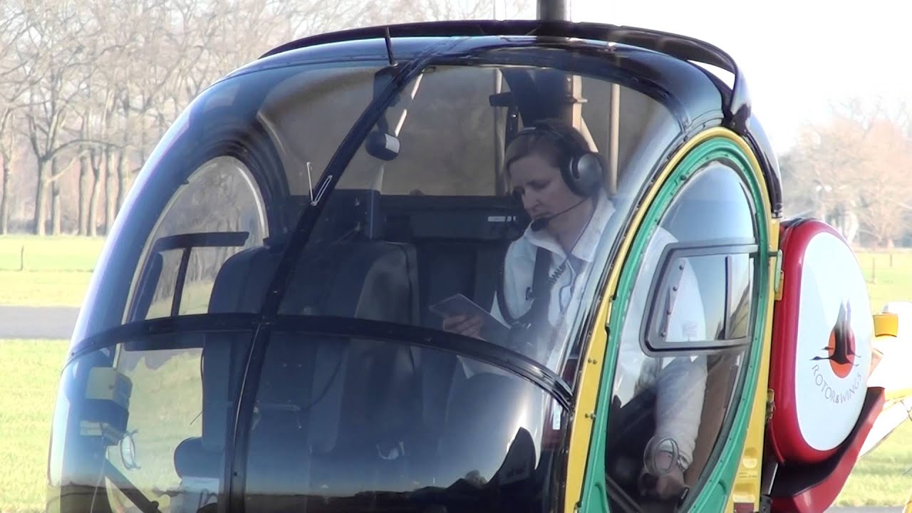 Helicopter startup and departure ph-rwx with a female pilot ;-) teuge airport holland 05-01-2014