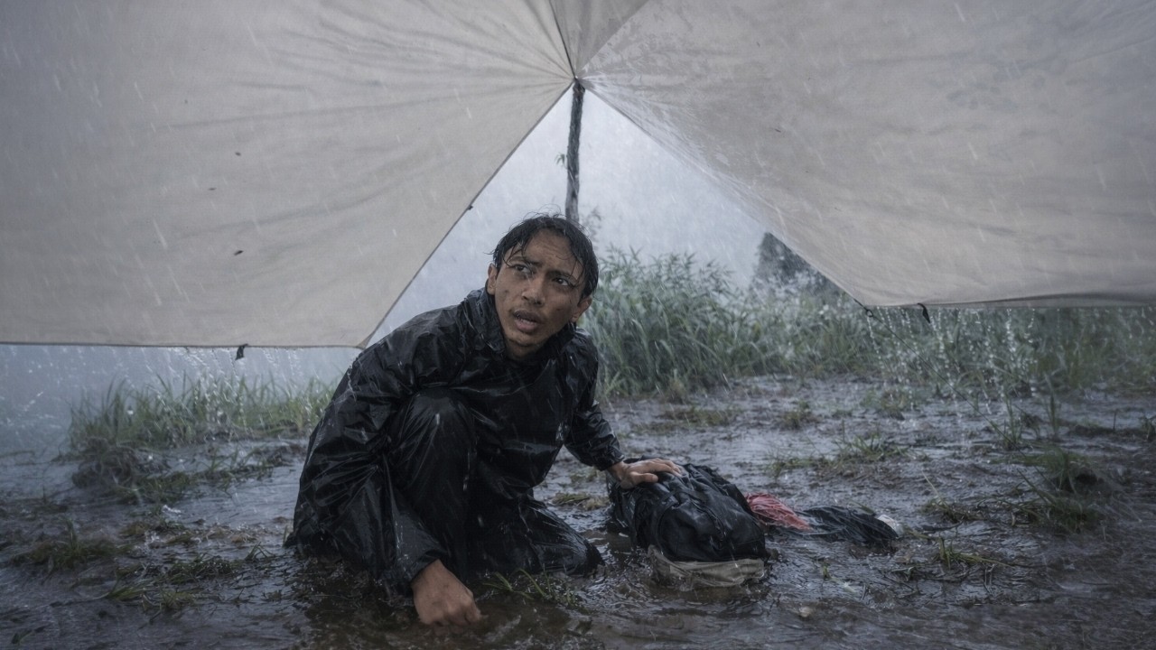 The Weather Turned BAD‼️ Struggling to Pitch My Tent in Rainstorm - Camping in Heavy Rain
