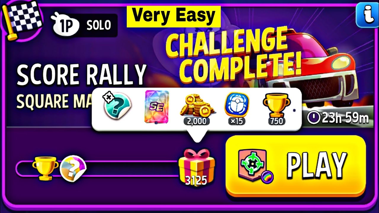 square matches rainbow score rally very easy challenge | match masters | square matches solo