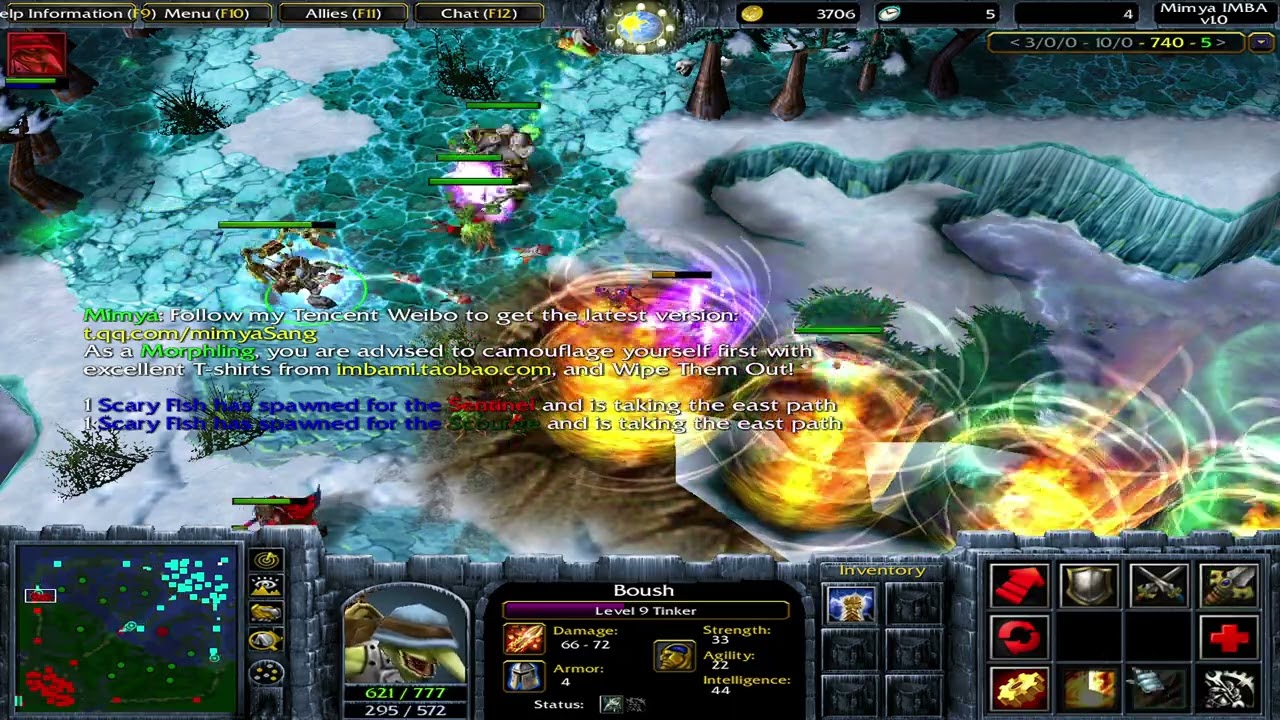 Dota Imba Mimya AI: Tinker  + Bonus skill: Light Array | Dota Snow Theme