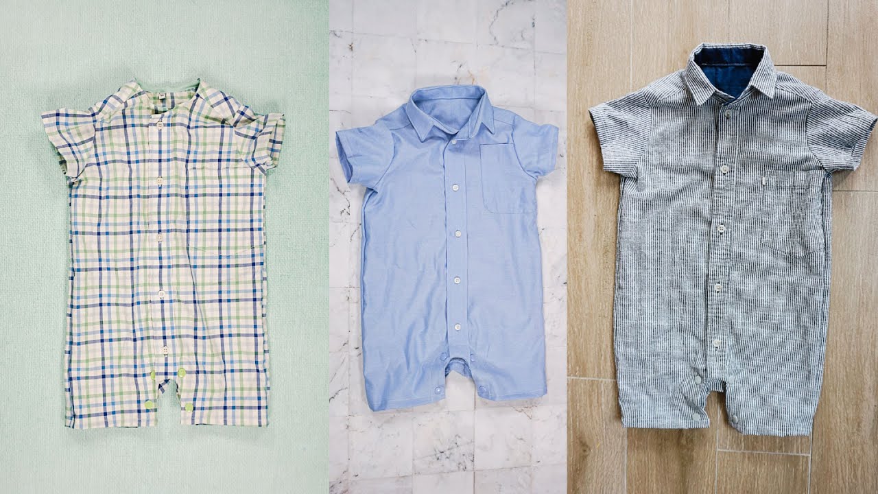 How to Make a Baby Romper from a Men's Shirt: Upcycled Men's Shirt Romper and Dress Sewing Pattern
