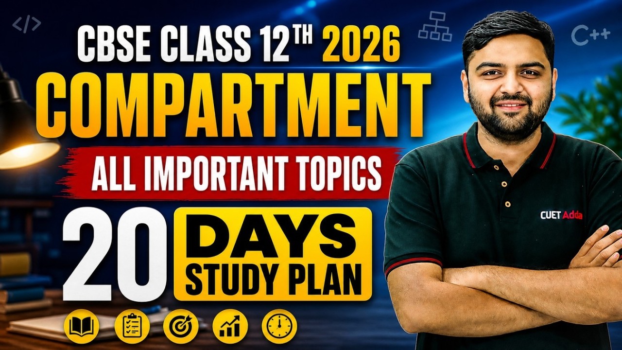 Class 12 Compartment Exam 2026 | All Important Topics | 20 Days Study Plan