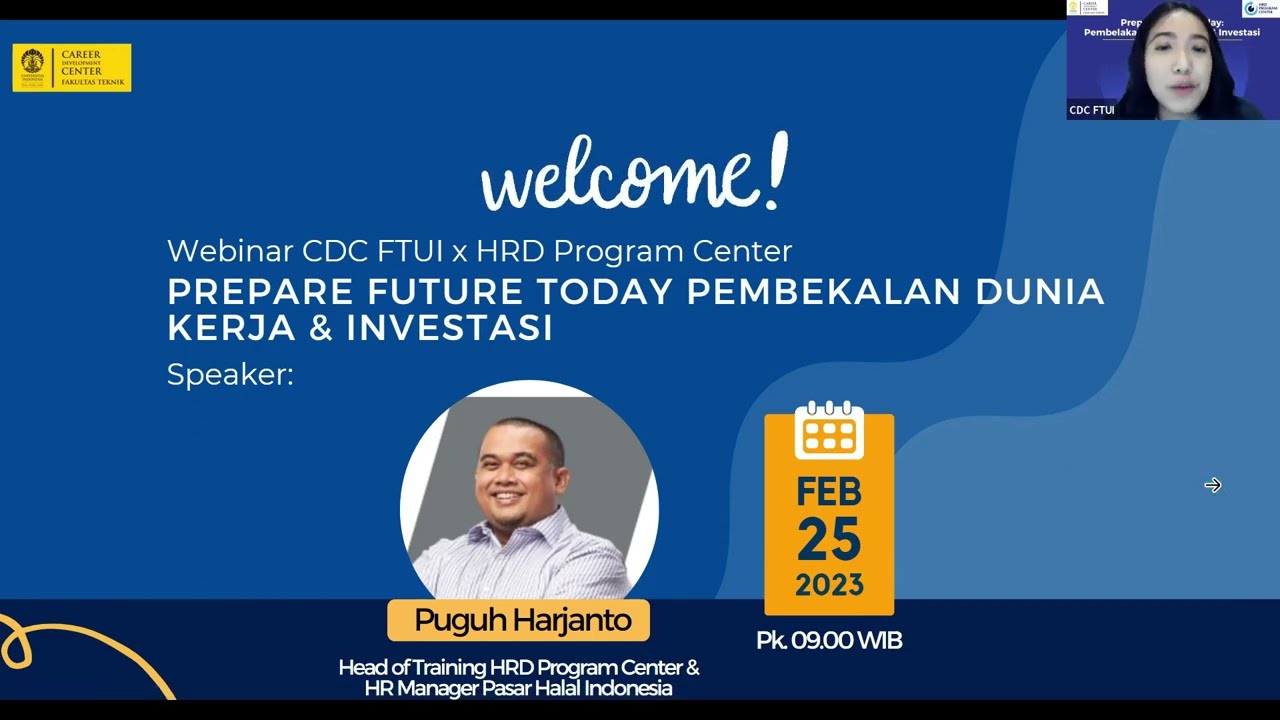 Webinar Prepare Future Today: Pembekalan Dunia Kerja & Investasi
