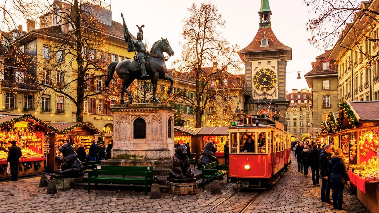 A Festive Walking Tour Through Bern 🇨🇭 | From Daylight to Evening Lights in Switzerland&rsquo;s Capital.