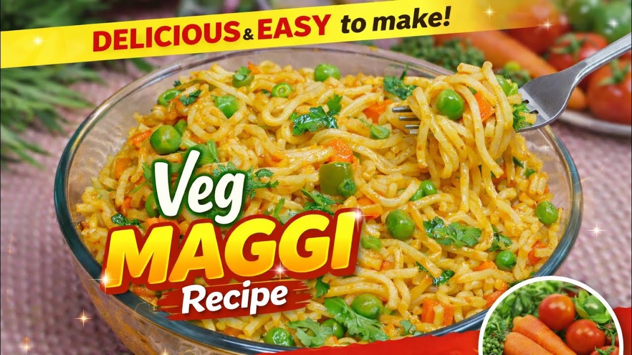 Veg Maggi Recipe 😋 | Easy & Quick Vegetable Maggi | 5 Min Breakfast / Snacks