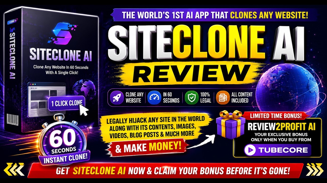 Обзор SiteClone AI | Получите Review2Profit AI в качестве бонуса в течение ограниченного времени:...