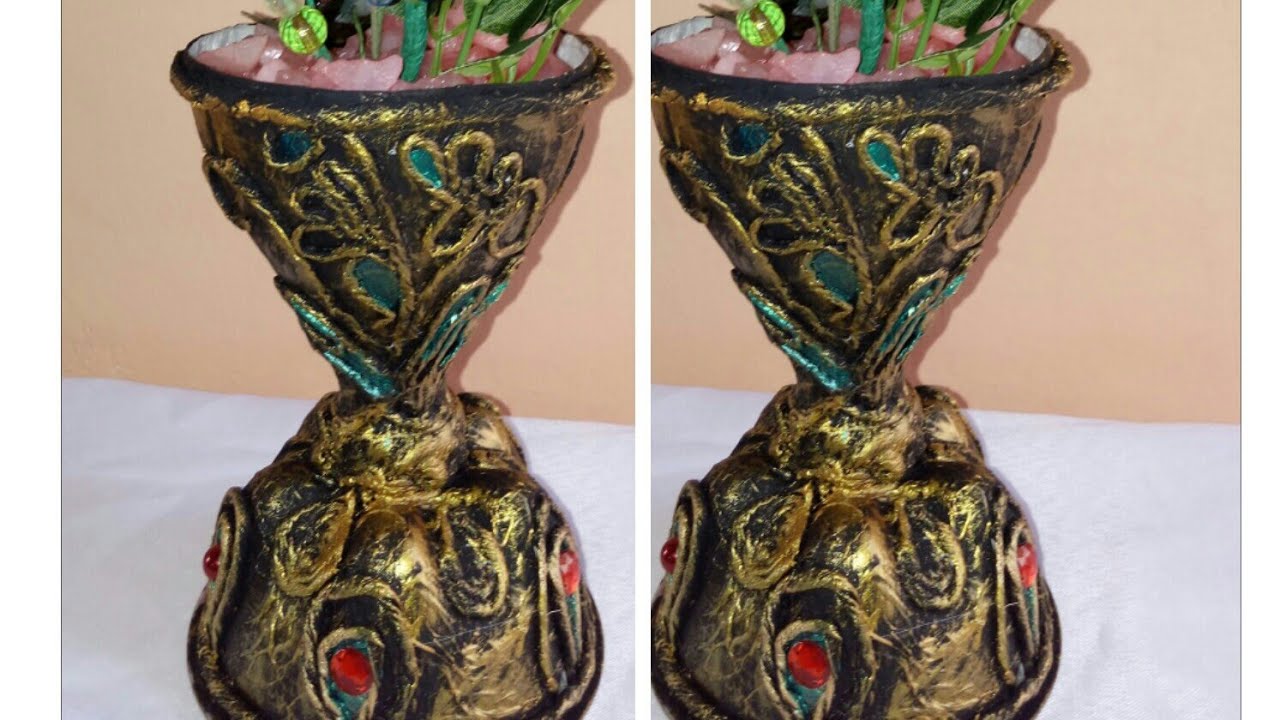 Como fazer um lindo vaso de garrafa pet