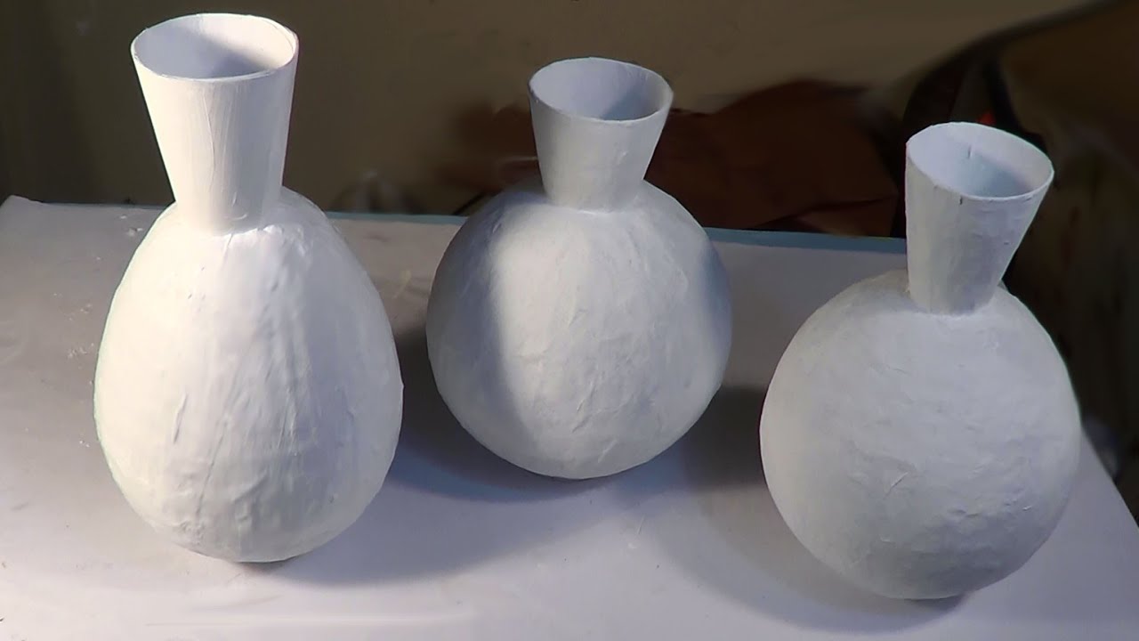INCRÍVEL!! Como Fazer Jarro (Vaso) de JORNAL Parte1 - DIY How to Make PAPER VASES Part 1