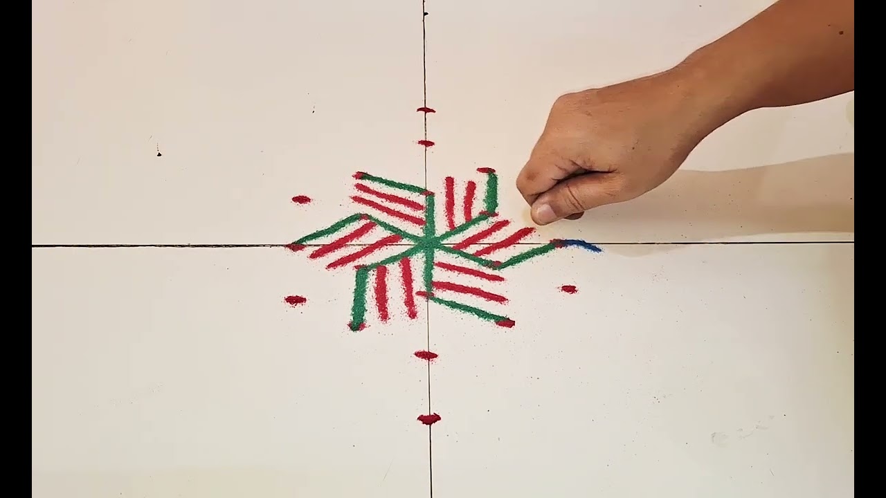 5×3 dots Rangoli #Small Easy Rangoli #daily #art #dialyrangoli #drawing 