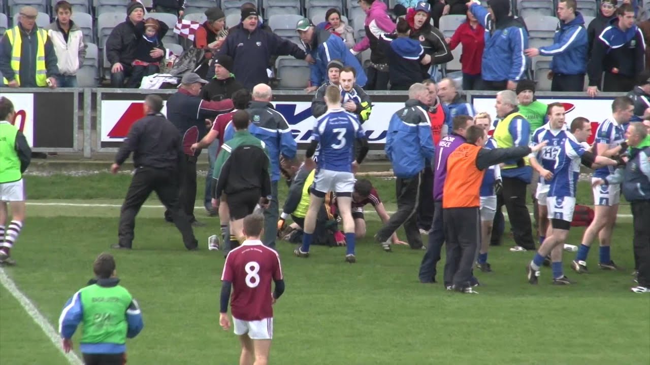 The brawl between Dromid and Derrytresk players and supporters