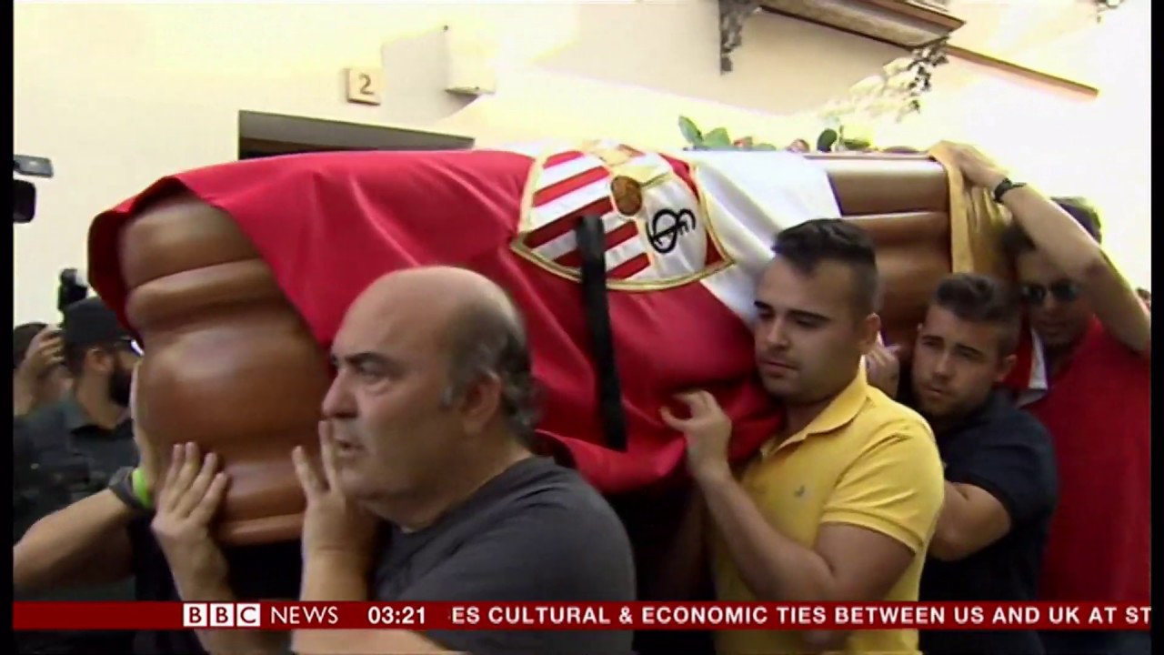 Funeral of José Antonio Reyes (Spain) - BBC News - 4th June 2019