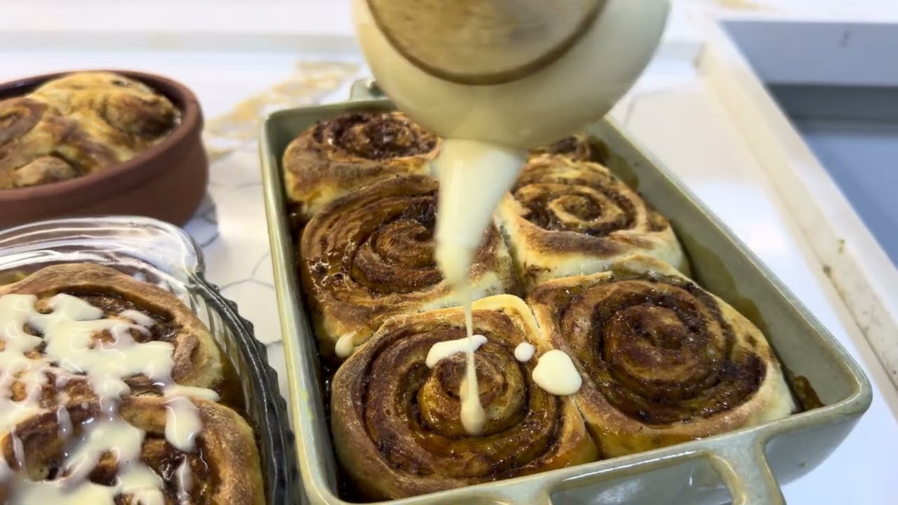 معجنات لفائف القرفة او سينابون ♥️Cinnamon Roll ♥️ المقادير اول تعليق 🫰🏻