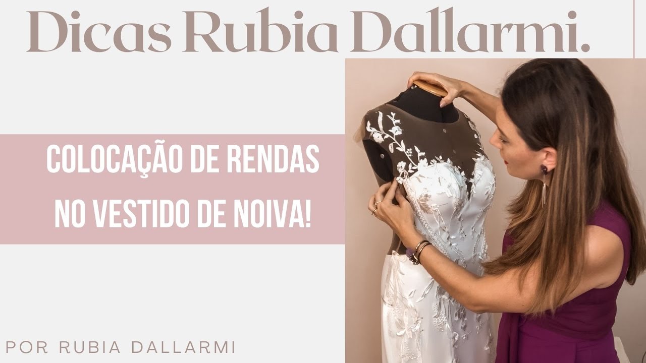 Colocação de renda no vestido de noiva!