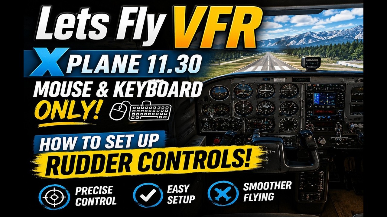 Fly X Plane 11 with a keyboard and Mouse : How to assign Rudder control with Keyboard